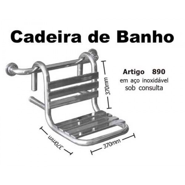 Cadeira de banho removível 37x37 cm em Aço Inox ...