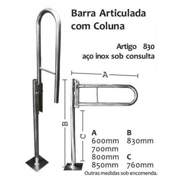 Barra articulada com coluna